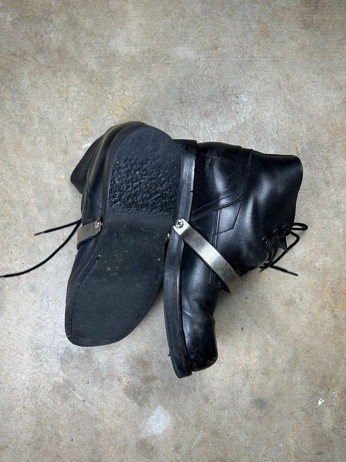 Dirk Bikkembergs SS96 metal strap leather boots