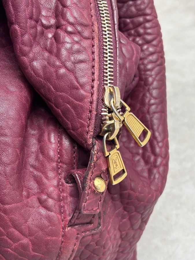 Yves Saint Laurent Yves Saint Laurent Bordeaux Leather Quilted Handle Bag Size ONE SIZE - 19 Thumbnail