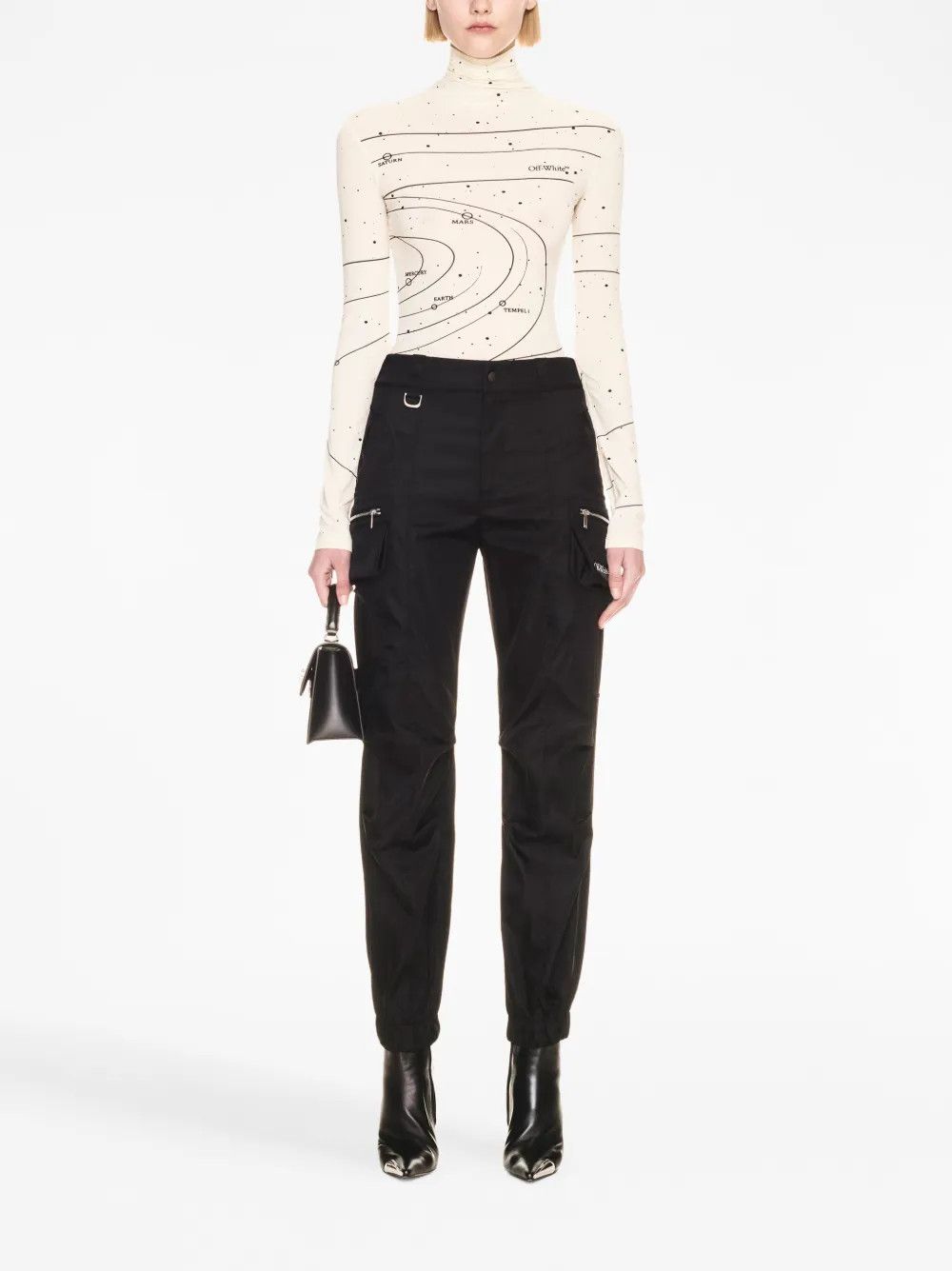 Off-White o1mle0425 Book Nyl Round Cargo Pant in Black Size 25" / US 0 / IT 36 - 3 Thumbnail