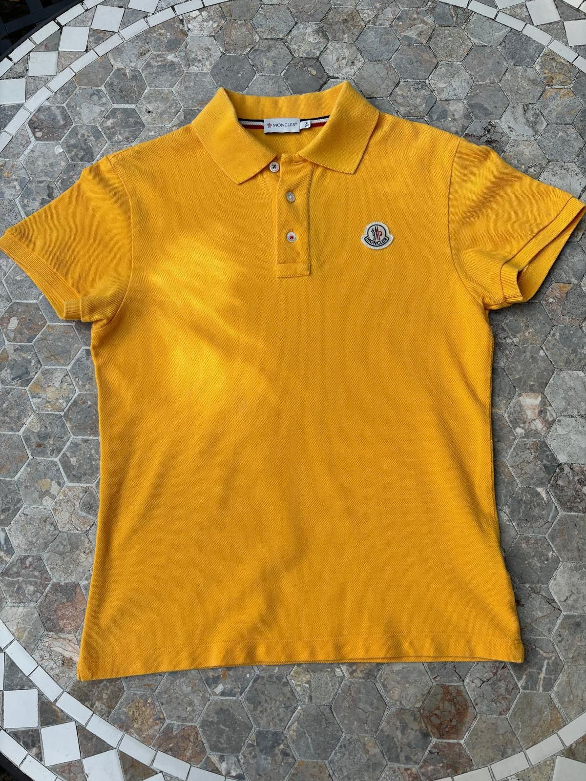 Pre-owned Moncler Yellow Polo T Shirt