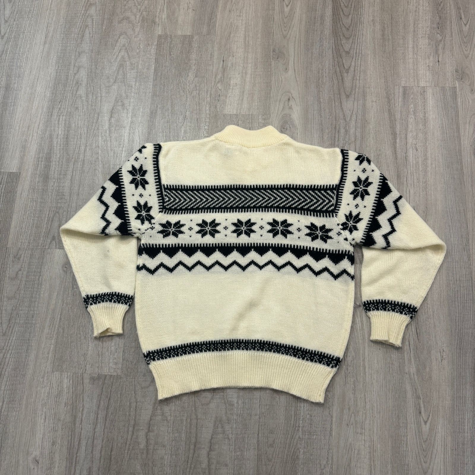 Vintage Vintage Jason Maxwell Sweater Women's Large Cream Geometric Size L / US 10 / IT 46 - 6 Thumbnail