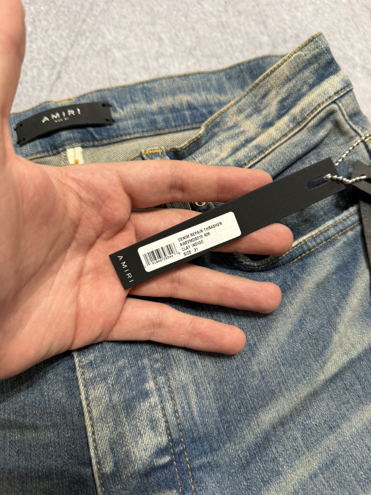 Amiri AMIRI Denim Repair Thrasher Jeans Size US 31 - 8 Thumbnail