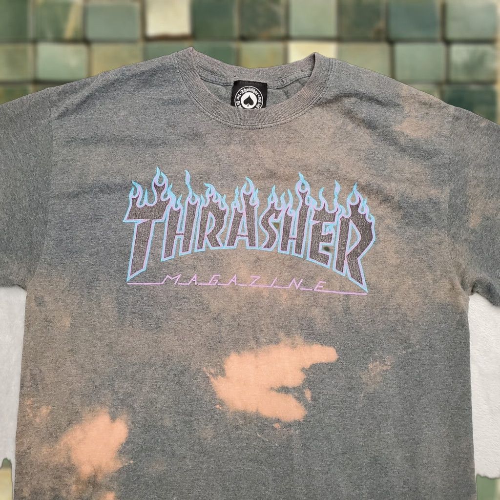 Thrasher Thrasher Shirt Men M Green Tie Dye Bleach Crewneck Short Sleeve Skate Board Size US M / EU 48-50 / 2 - 1 Thumbnail
