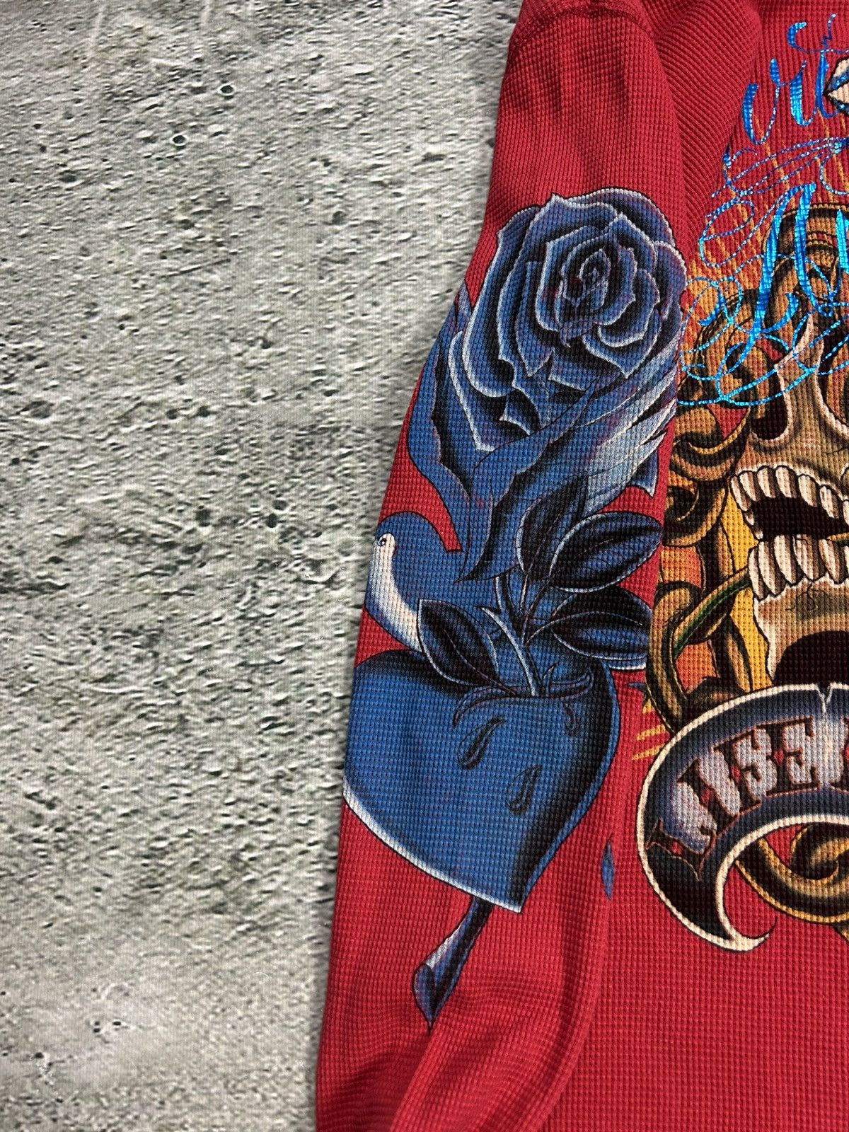 Christian Audigier × Ed Hardy × Vintage Ed Hardy Christian Audigier vintage longsleeve red skull Size S / US 4 / IT 40 - 5 Thumbnail