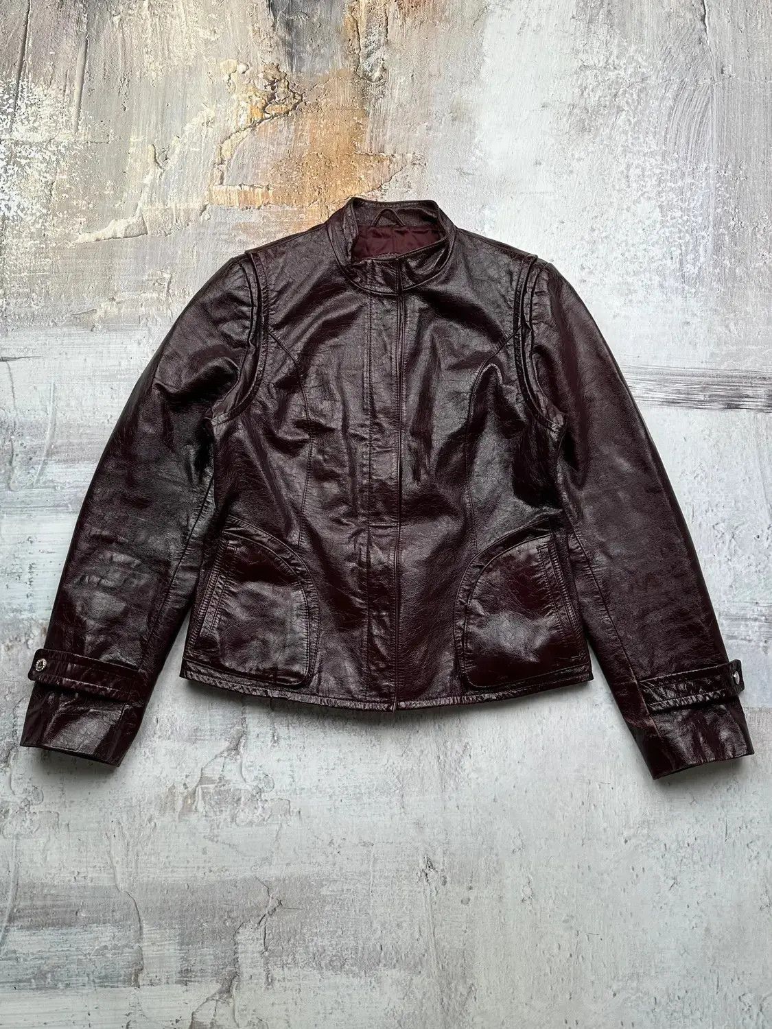 image of Avant Garde x Leather Jacket Vintage Leather Jacket in Red, Women's (Size Small)