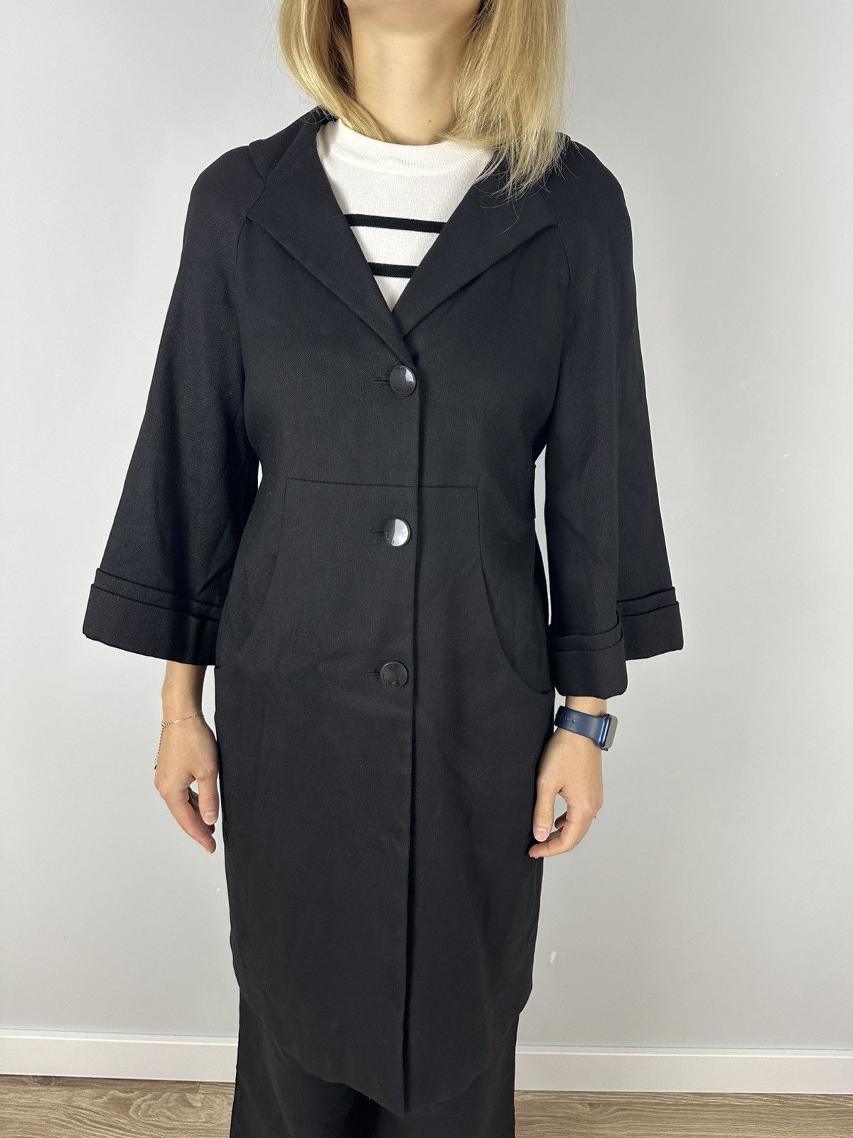 Gucci Auth GUCCI Hemp Cotton Black Women's Coat 38 S 3/4 Sleeve Size S / US 4 / IT 40 - 2 Thumbnail