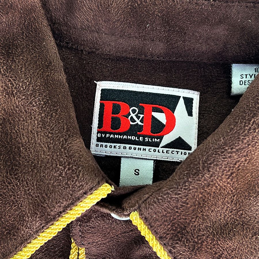 Other Brooks & Dunn Brown Microsuede Shirt w Yellow Rope Trim Size US S / EU 44-46 / 1 - 7 Thumbnail
