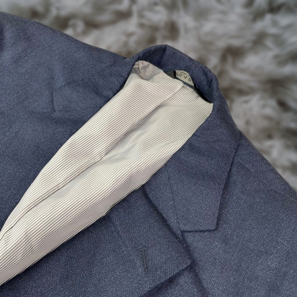 Jos. A. Bank Blazer Men Linen/Wool Navy Blue 44R 2-Button Single-Breasted Notch Lapel Business Regular Mens