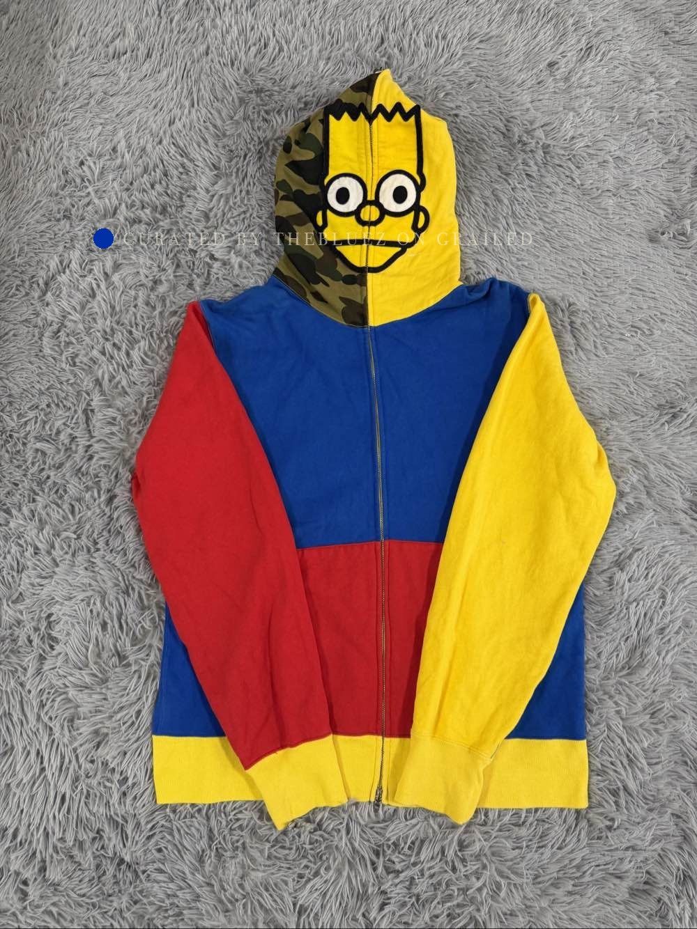 Bape Colorblock Zip-Up Hoodie Featuring The Simpsons Size US XXL / EU 58 / 5 - 1 Thumbnail