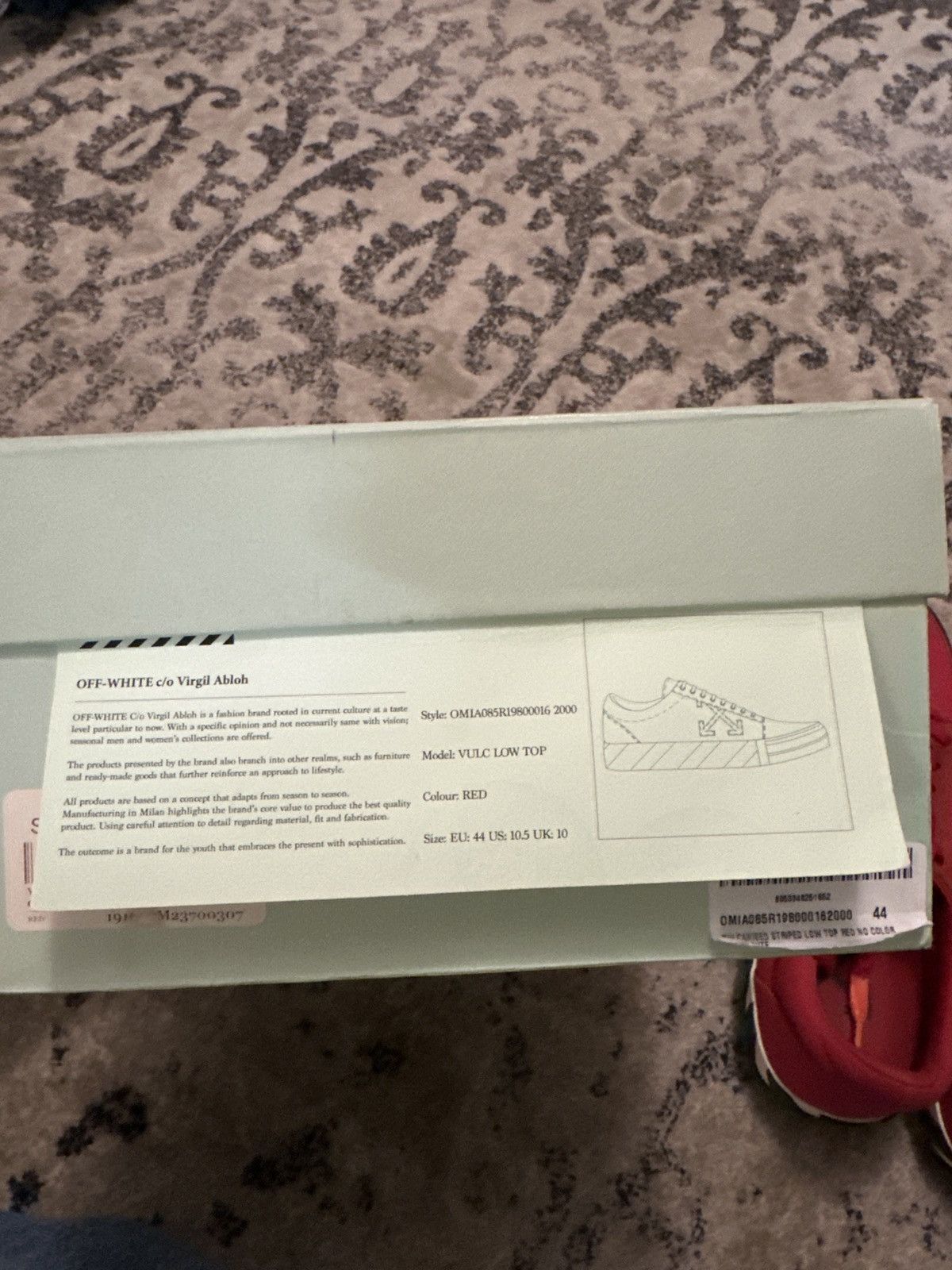 Off-White Off-White Vulc Low Sneaker Red Size US 10.5 / EU 43-44 - 6 Thumbnail