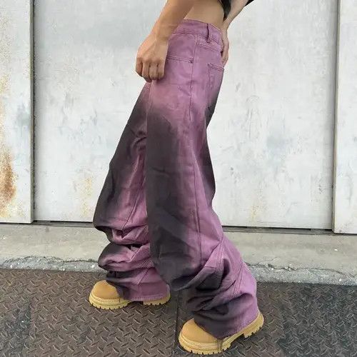 Jean Deep Dye Purple Straight Denim Jeans Size US 30 / EU 46 - 5 Thumbnail