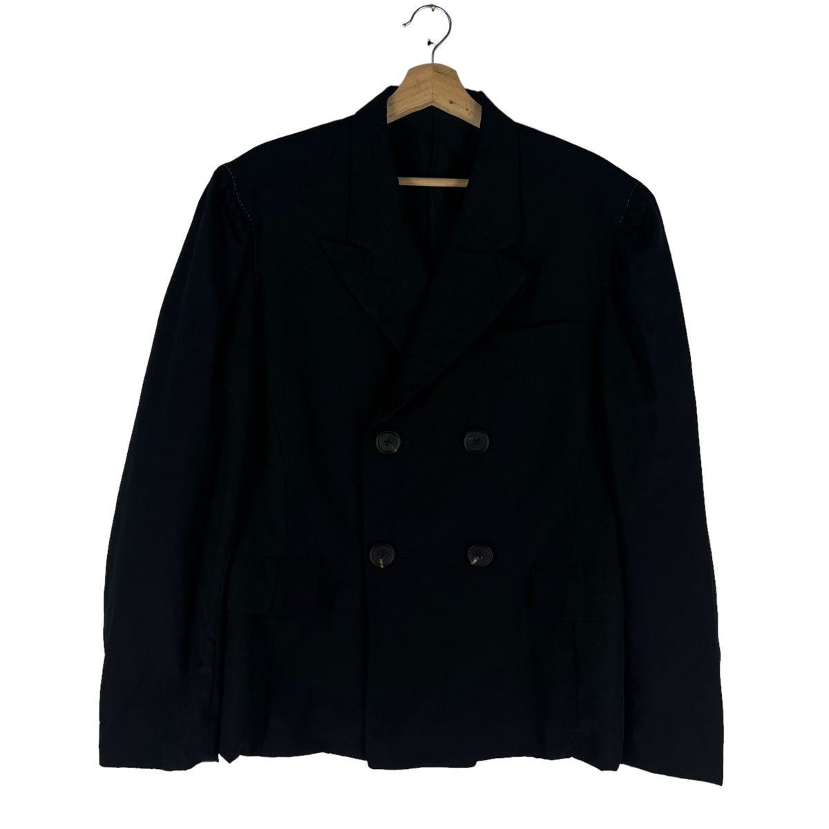 Yohji Yamamoto 🔥RUNWAY DOUBLE BREAST CASUAL COATS YOHJI YAMAMOTO POUR HOMME Size US L / EU 52-54 / 3 - 1 Thumbnail