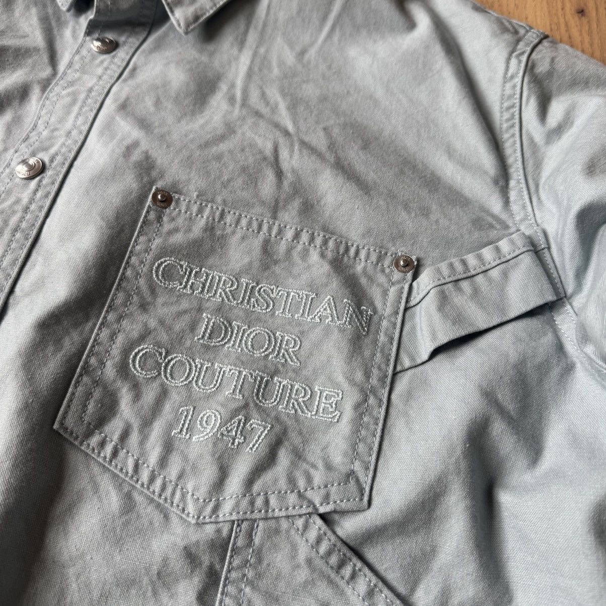 Dior Dior - Logo Embroidered Long-Sleeve Shirt - Mint / Grey Size US L / EU 52-54 / 3 - 3 Thumbnail