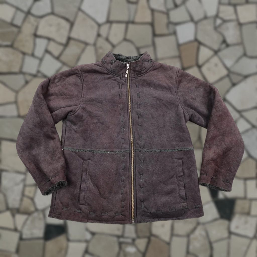 Vintage Cabela's Jacket Womens Small Brown Suede Leather Fleece Lined Coat Full Zip UP Size S / US 4 / IT 40 - 1 Thumbnail