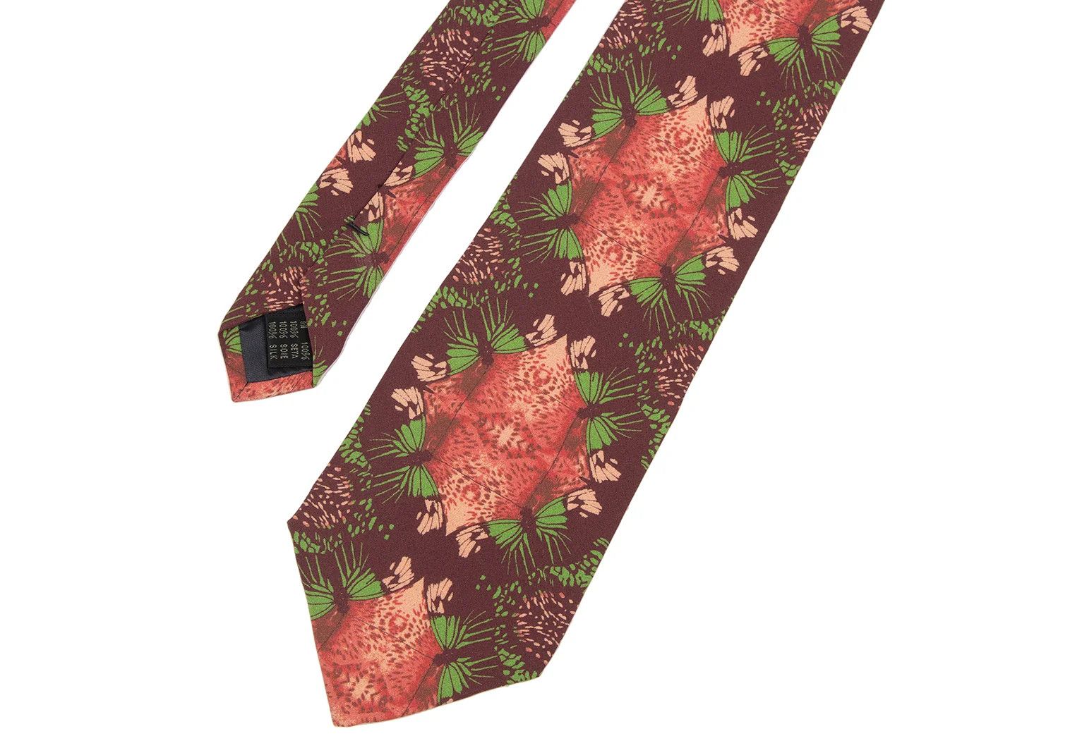 Jean Paul Gaultier Butterfly Print Tie in Red, Purple, and Green Size ONE SIZE - 6 Thumbnail