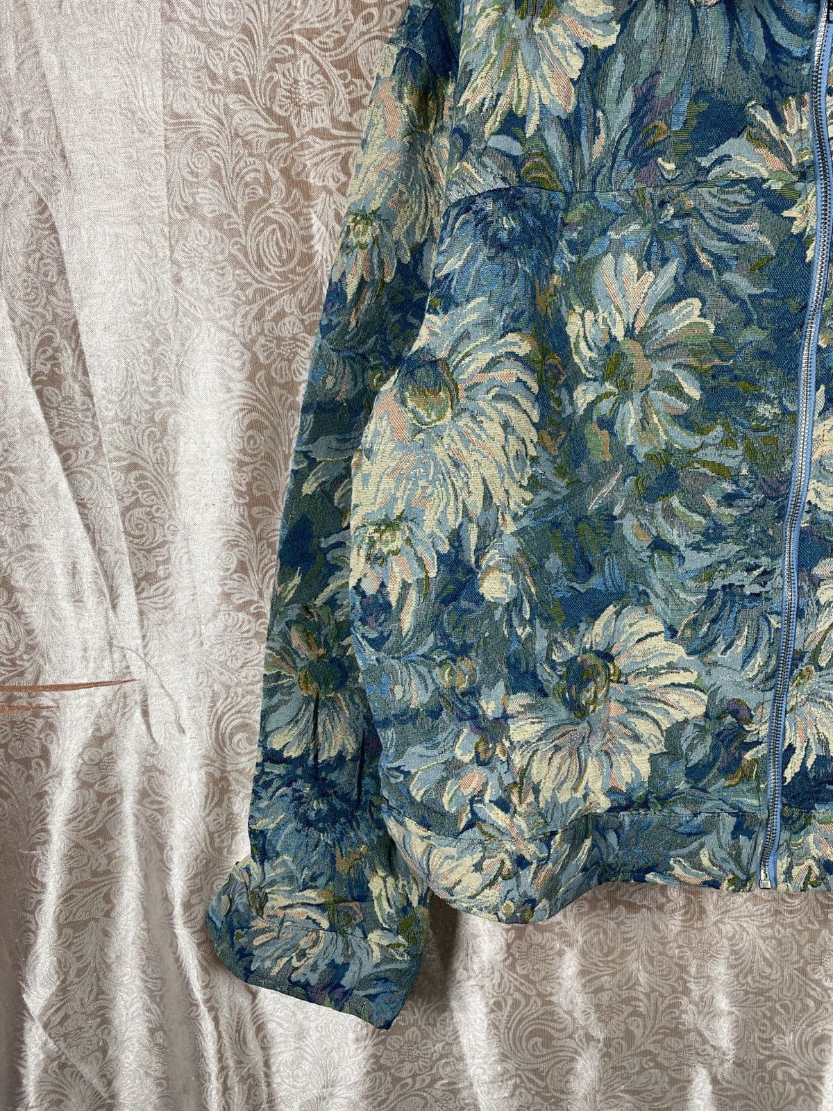 Vintage Sumwon Floral Tapestry Jacket Blue Vintage Aesthetic Zip-Up Size US L / EU 52-54 / 3 - 7 Thumbnail