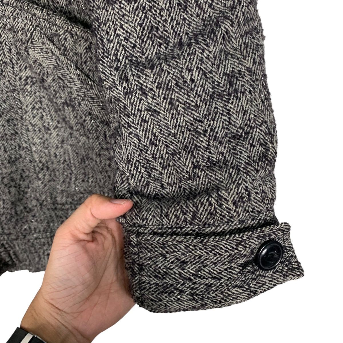 Japanese Brand Sly Military Herringbone Hooded Long Jacket Size US S / EU 44-46 / 1 - 14 Thumbnail