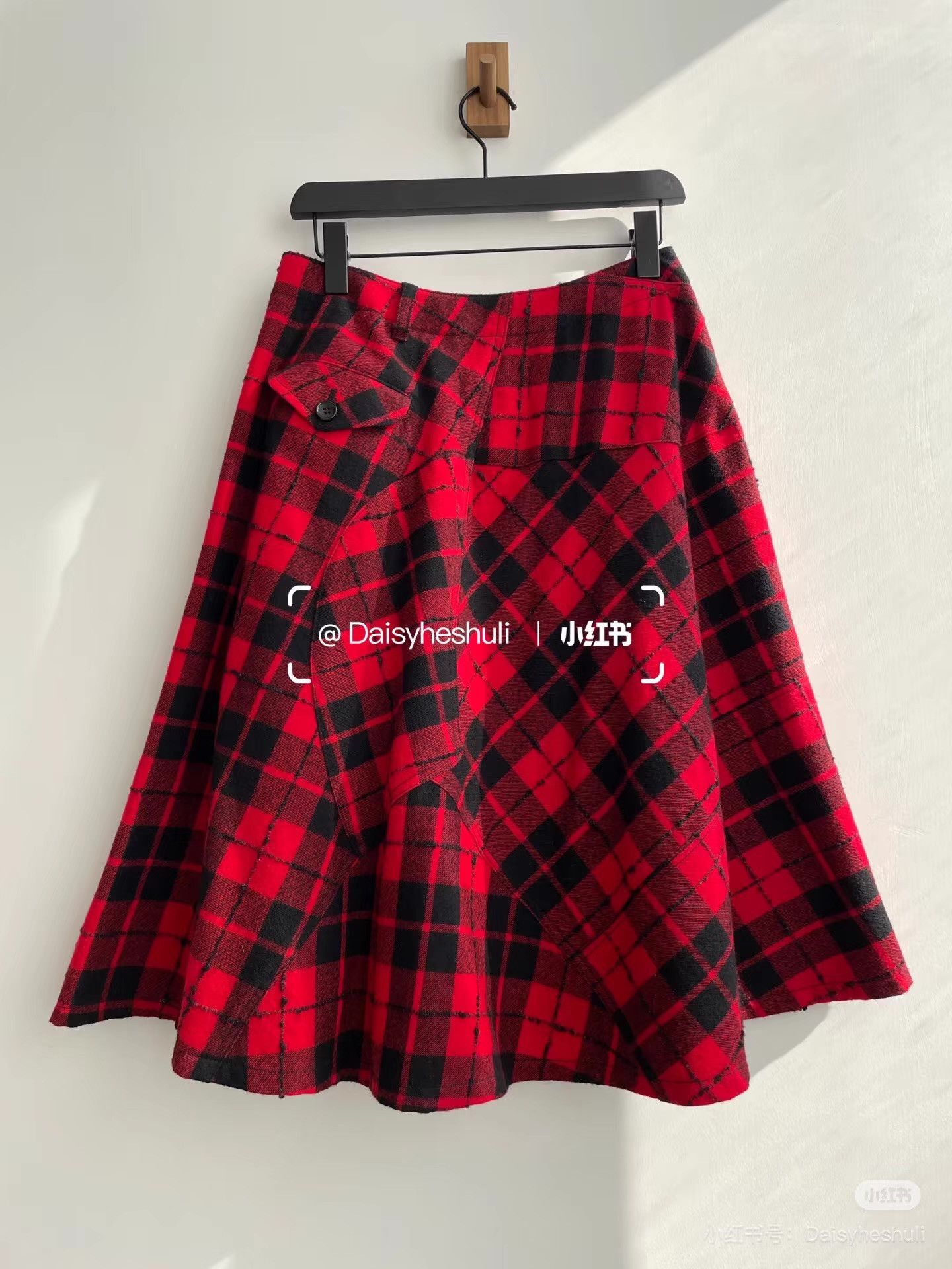 Comme des Garcons Comme des Garçons CDG Tricot Plaid Midi Skirt Ｑ24 Size 38" / US 16 / IT 52 - 2 Thumbnail