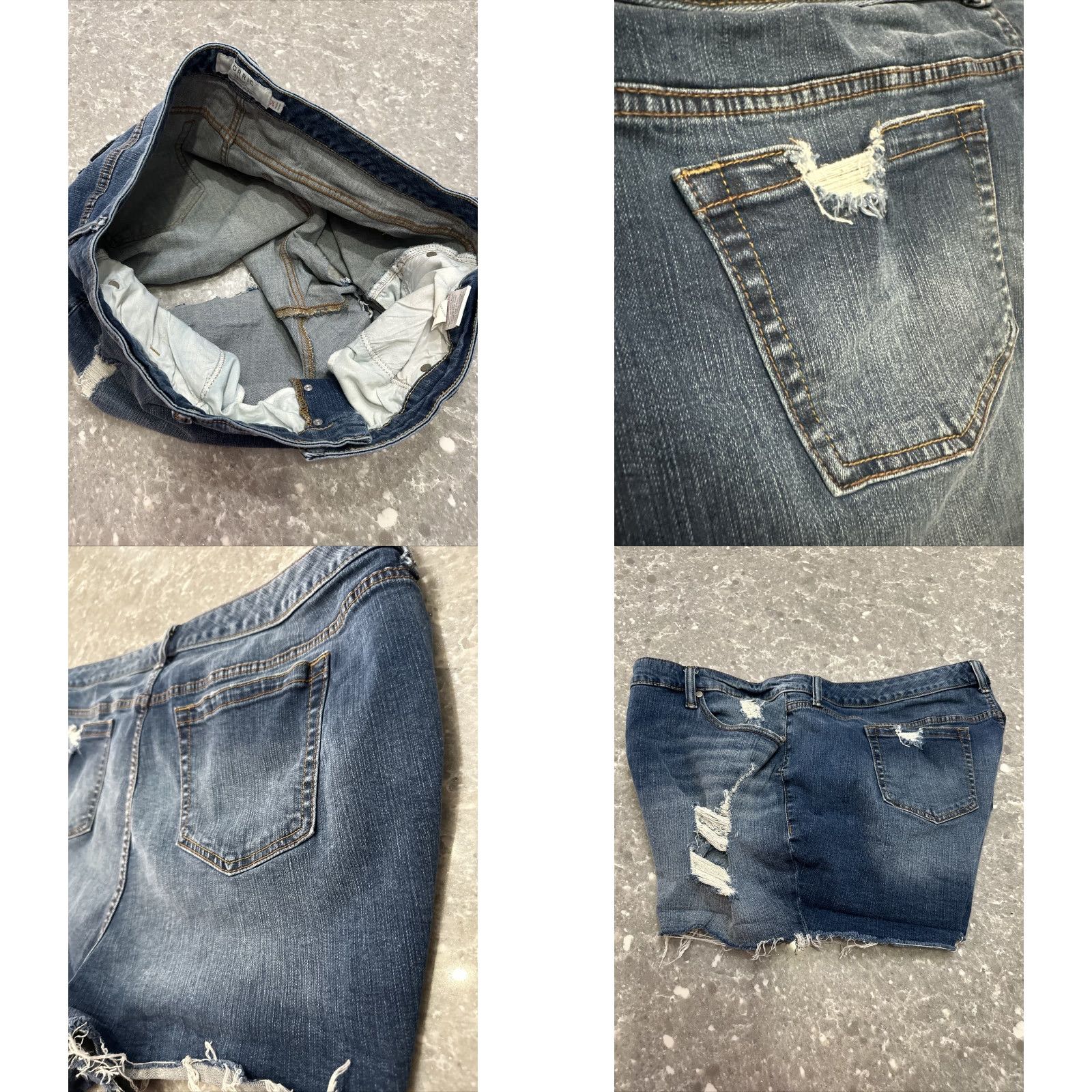 Torrid Torrid Blue Jean Shorts 24 Distressed Ripped Mid Raw Hem Button Fly Medium Wash Womens Size 42" / US 20 - 9 Thumbnail