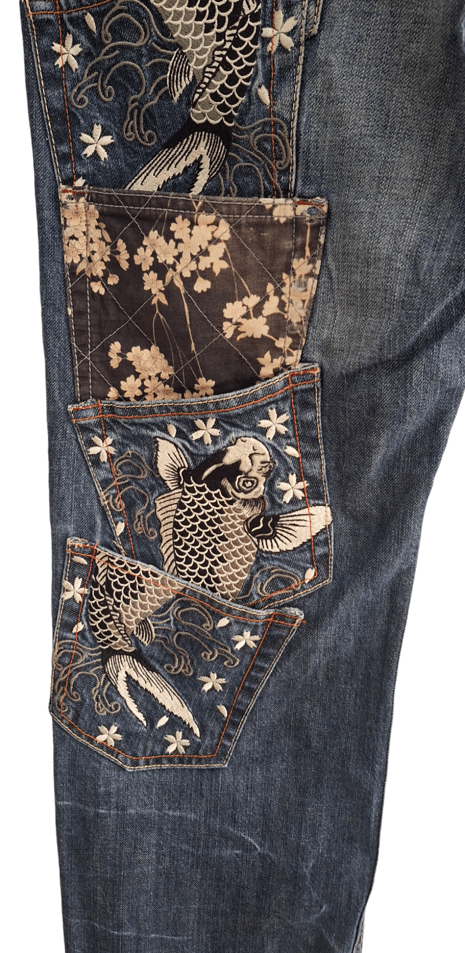 Japanese Brand Japanese Brand Infinity Fish Koi Multipocket Jeans Size US 32 / EU 48 - 12 Thumbnail