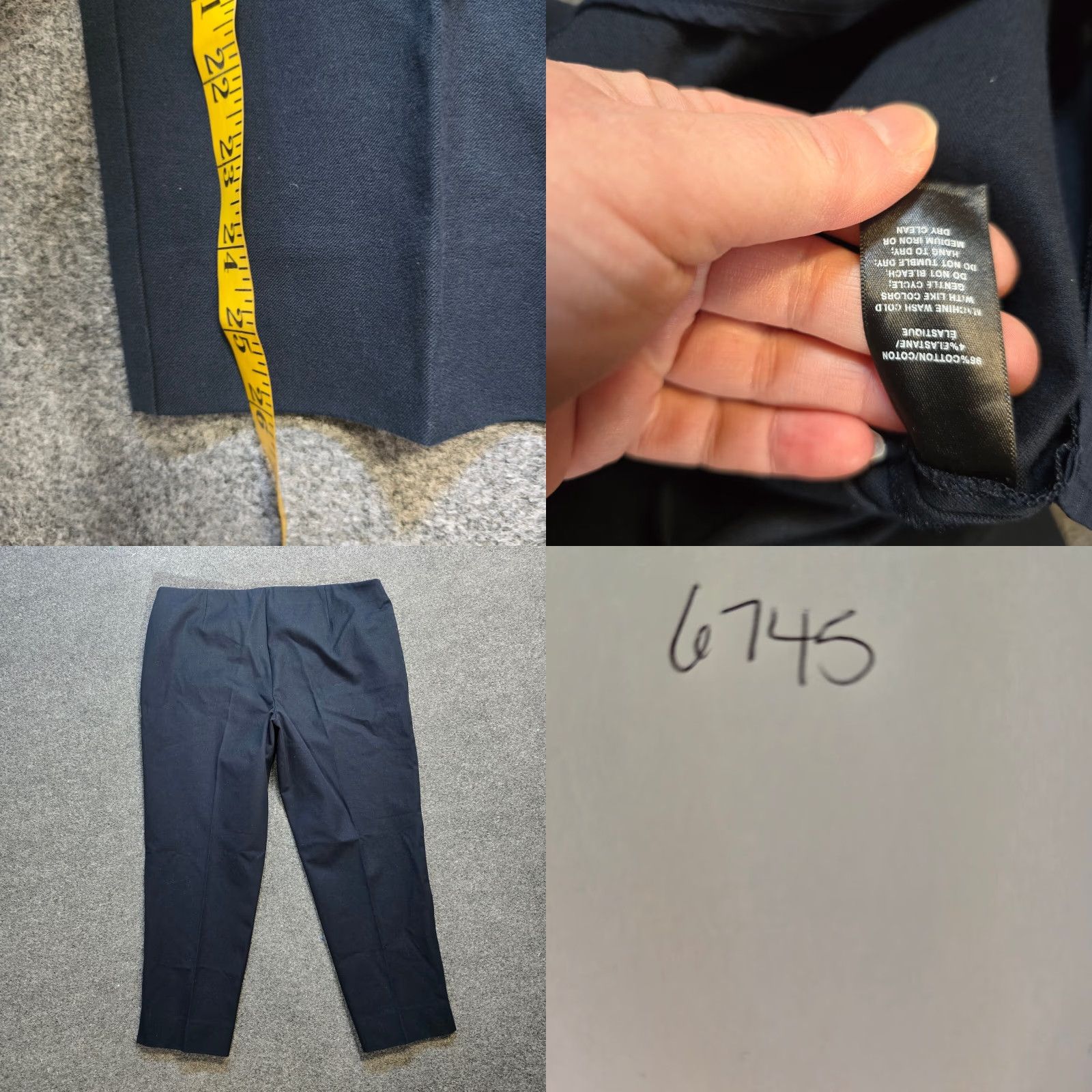 Vintage Lafayette 148 Pants Womens 16 Blue Skinny High Rise Zip Stretch Career Size 26" / US 2 / IT 38 - 8 Thumbnail