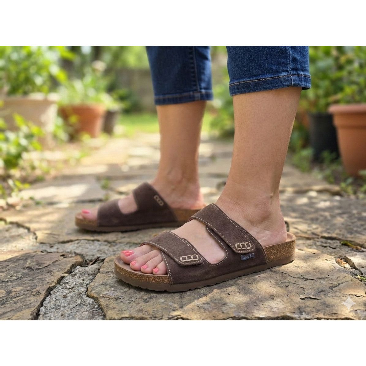 SKECHERS Skechers Arch Fit Brown leather Double Strap Slides 8 sandal Size US 8 / IT 38 - 1 Thumbnail