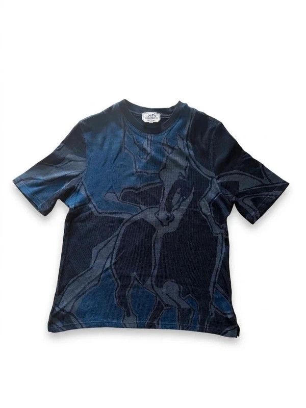 Hermes Hermès Vintage 90s Bull Motif T-Shirt Navy Blue Size S Size US S / EU 44-46 / 1 - 1 Thumbnail