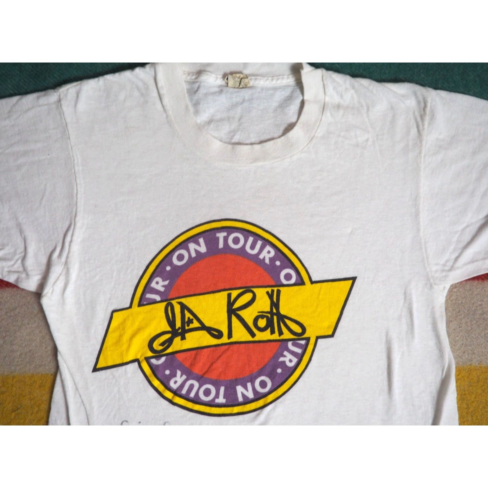 Vintage VTG 80s Screen Stars David Lee Roth Tour Signed Halen Band White Tee T-Shirt S Women/Mens? Size US S / EU 44-46 / 1 - 3 Thumbnail