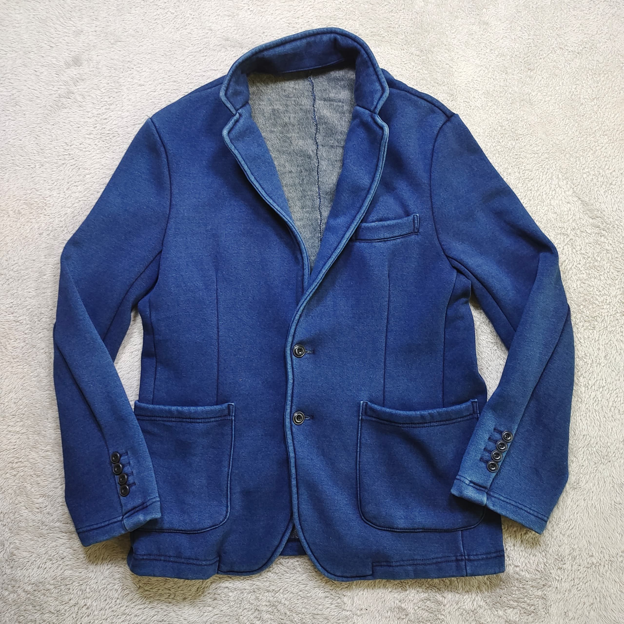 Edwin Vintage EDWIN BLAZER Indigo Blue Sweat Blazer Size 38R - 1 Thumbnail
