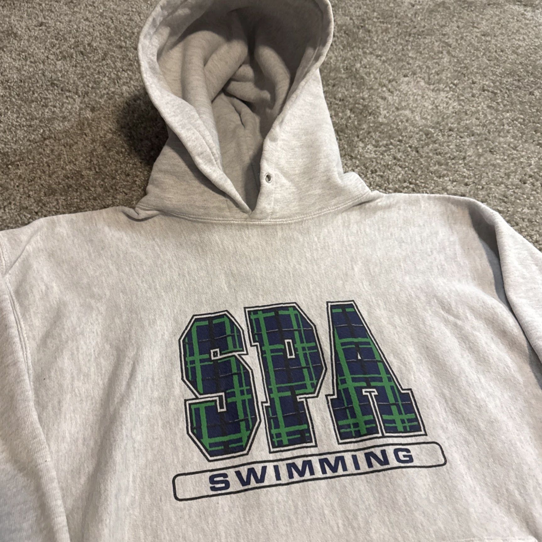 Champion VINTAGE Champion Reverse Weave Hoodie Sweatshirt XL Gray Reversible High School Y2K Champion Unisex Adults Mens Womens Girls Boys Size US XL / EU 56 / 4 - 3 Thumbnail