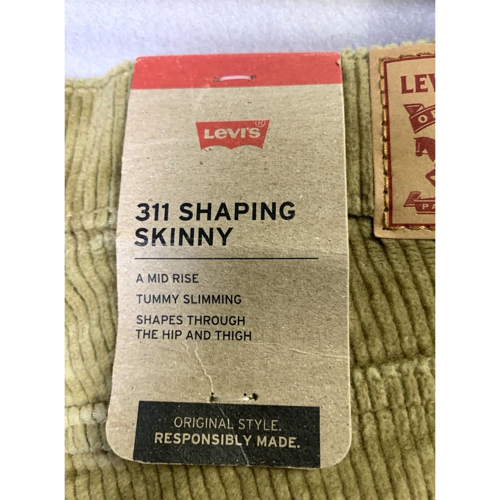 Levi's Levi's 311 Shaping Skinny Corduroy Pants Woman's 29X30 Brown Regular 90s City Hippie Retro Casual Travel Womens Size 29" - 3 Thumbnail