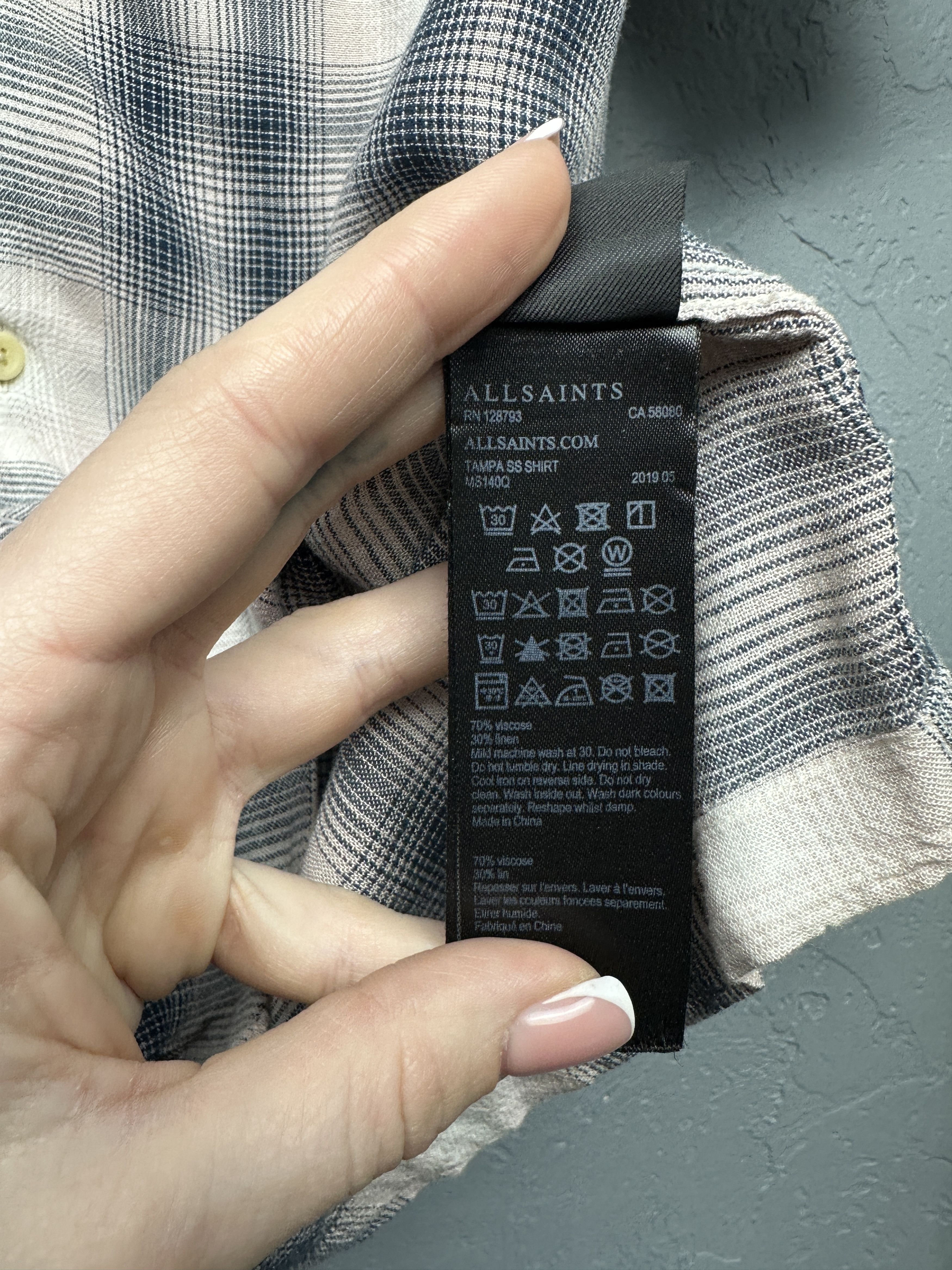 Allsaints Allsaints Mens Tampa Short Sleeve Plaid Oversized Shirt Size US XS / EU 42 / 0 - 4 Thumbnail