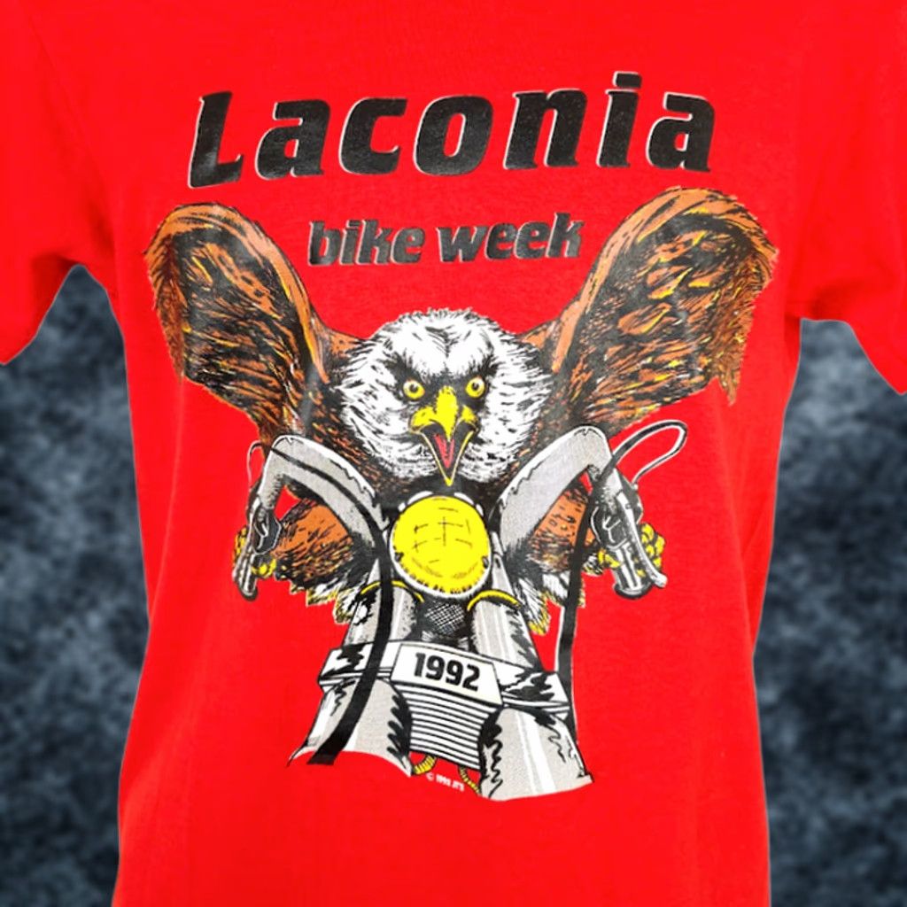 Vintage VINTAGE Laconia Bike Week T Shirt Mens S Red 90s Bald Eagle Made In USA T-Shirt Size US S / EU 44-46 / 1 - 1 Thumbnail