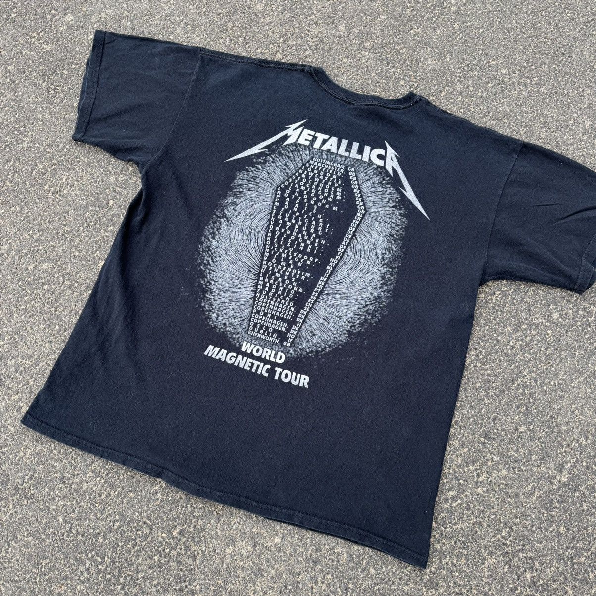 Metallica 2009 Metallica World Magnetic Tour 00s Black Tee Metal Band Size US XL / EU 56 / 4 - 6 Thumbnail