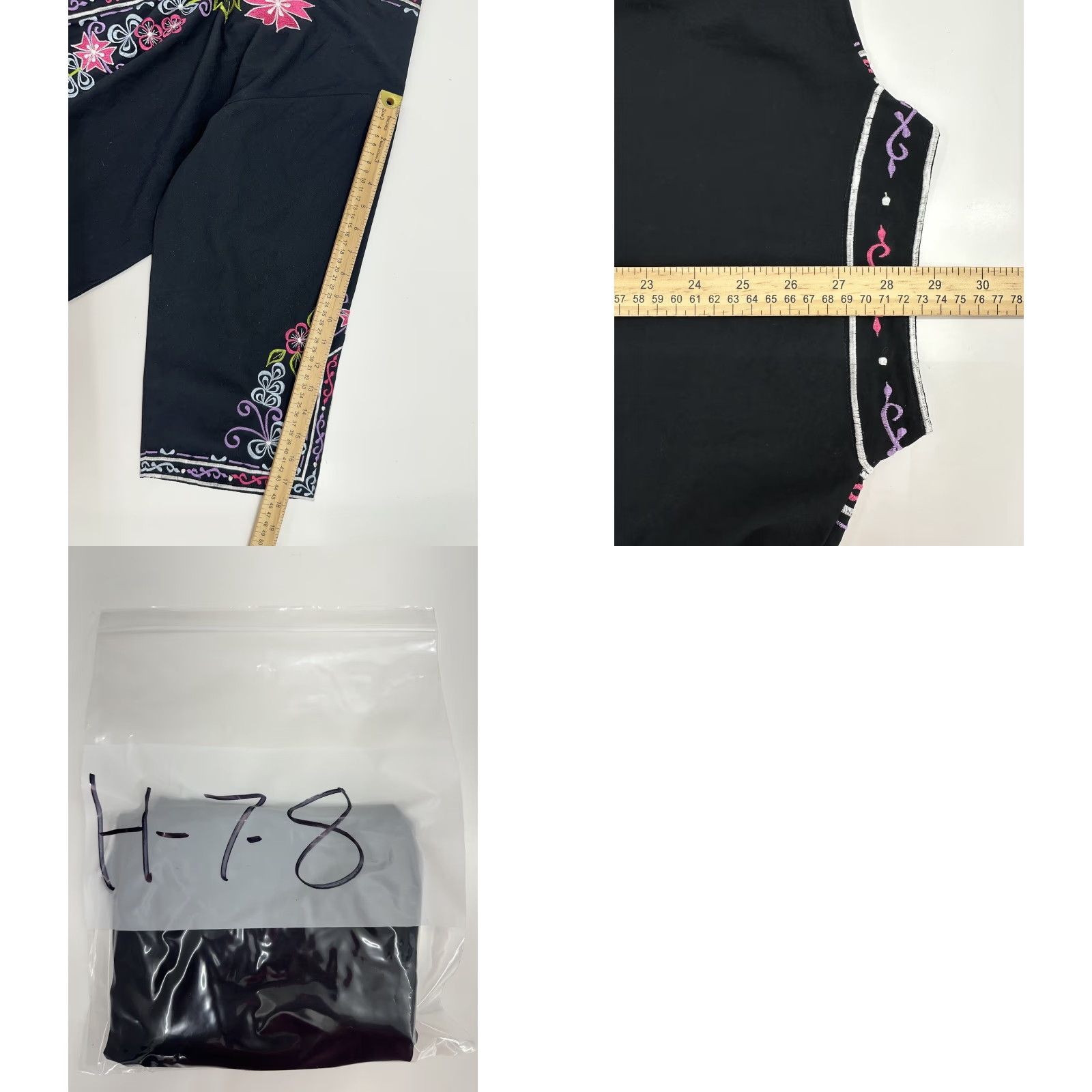 Vintage International Apparel Mart Inc. Womens Blouse Size Large Black Flora Button Up Size L / US 10 / IT 46 - 8 Thumbnail
