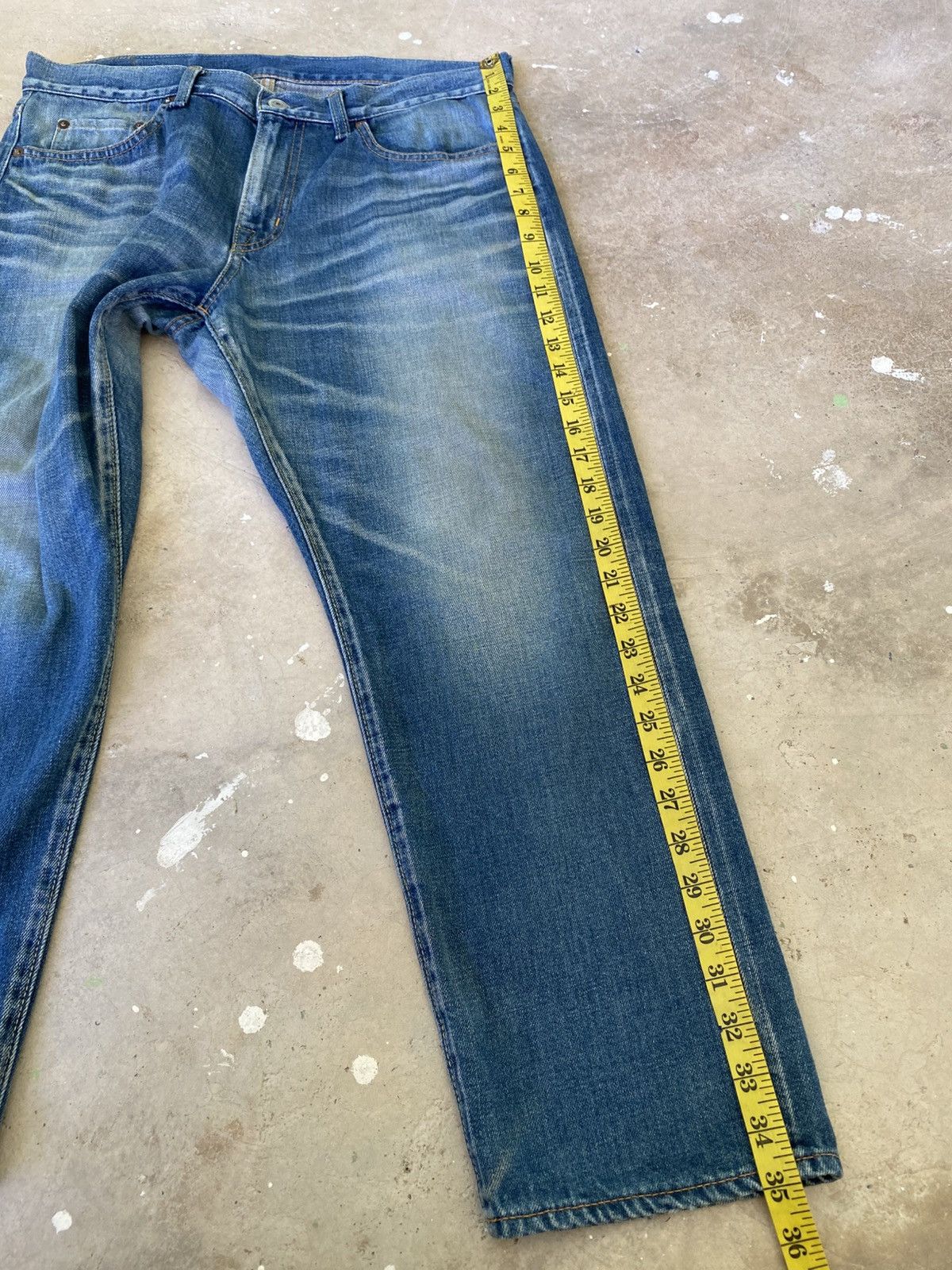 Japanese Brand Deep Blue Japan Selvedge Faded Denim Jeans W34 Size US 34 / EU 50 - 13 Thumbnail