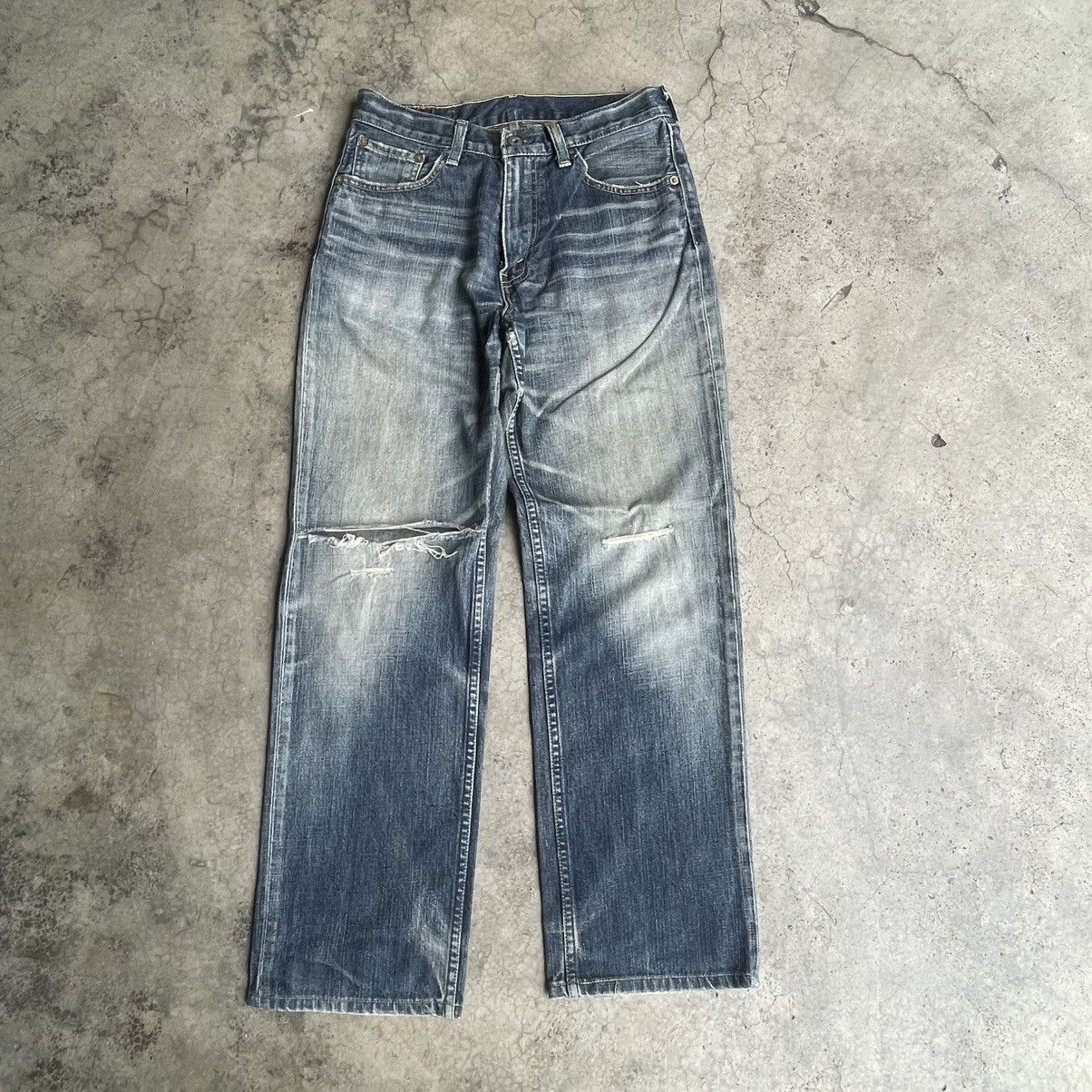 🔥Vintage Levis 502 Stoned Washed Ripped Disteess Denim Jeans