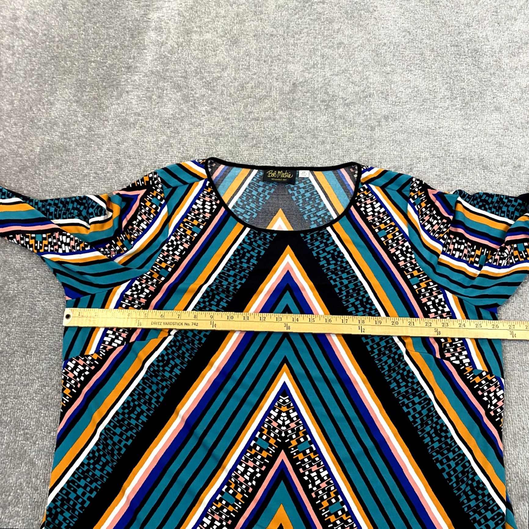 Bob Mackie BOB MACKIE Shirt Womens 2X Colorful Abstract Art-To-Wear 3/4 Sleeve Tunic Top Size XXL / US 16-18 / IT 52-54 - 5 Thumbnail