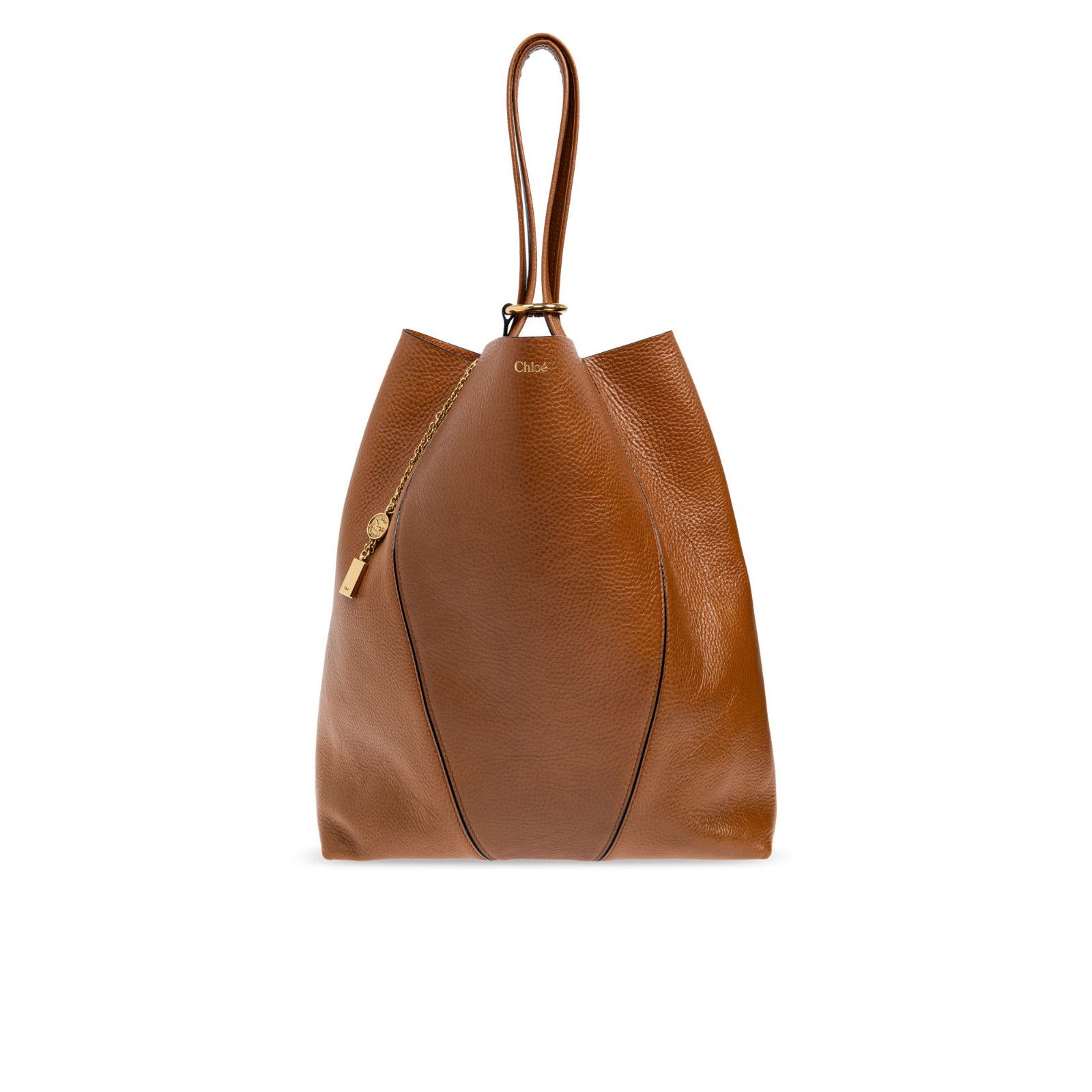 Chloe Chloe Large Spin Clay Brown Grained Leather Tote Bag New & A Size ONE SIZE - 1 Thumbnail