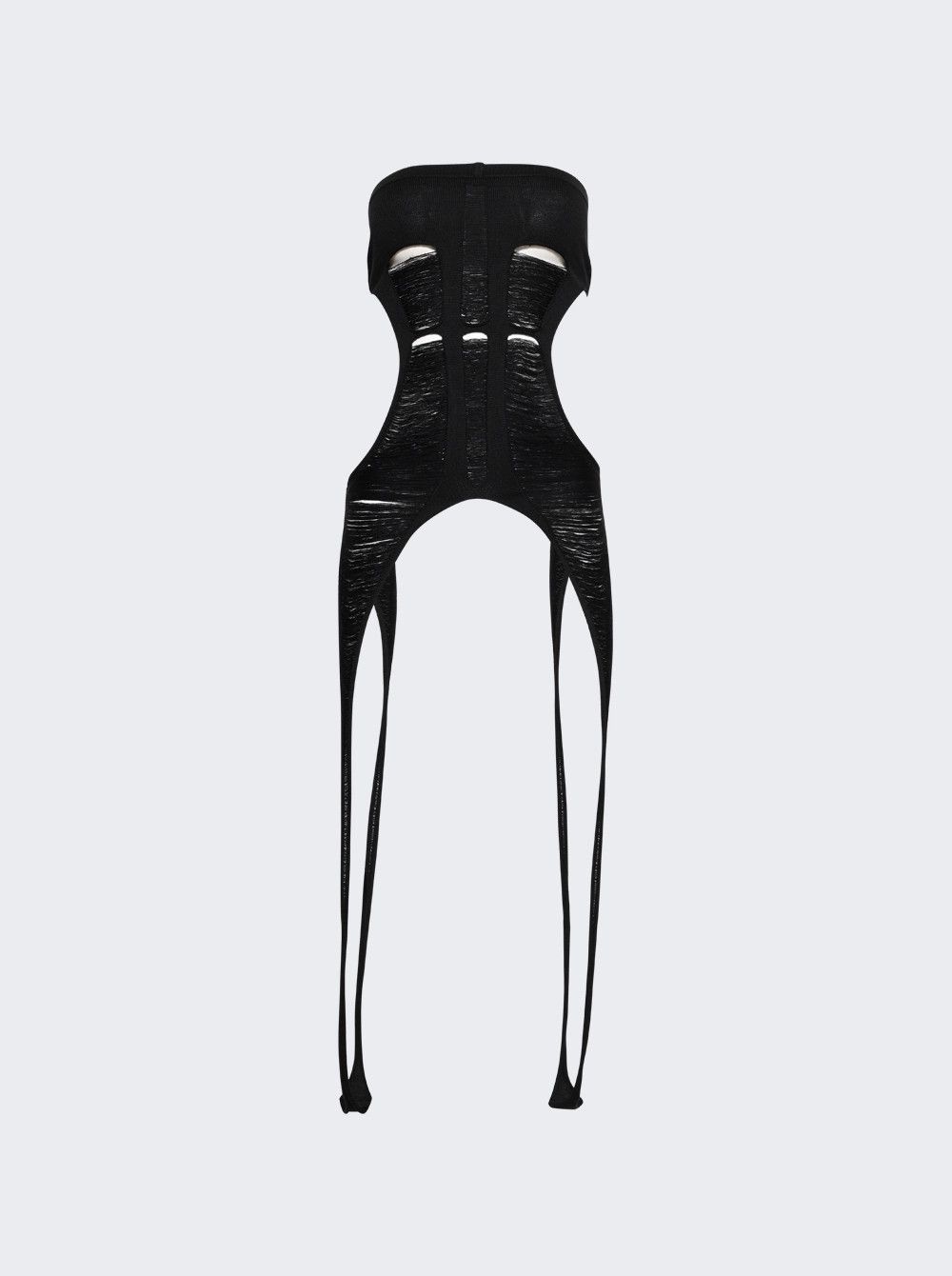 Rick Owens o1mle0426 Tanja Long Tank Strapless Top in Black Size L / US 10 / IT 46 - 1 Thumbnail