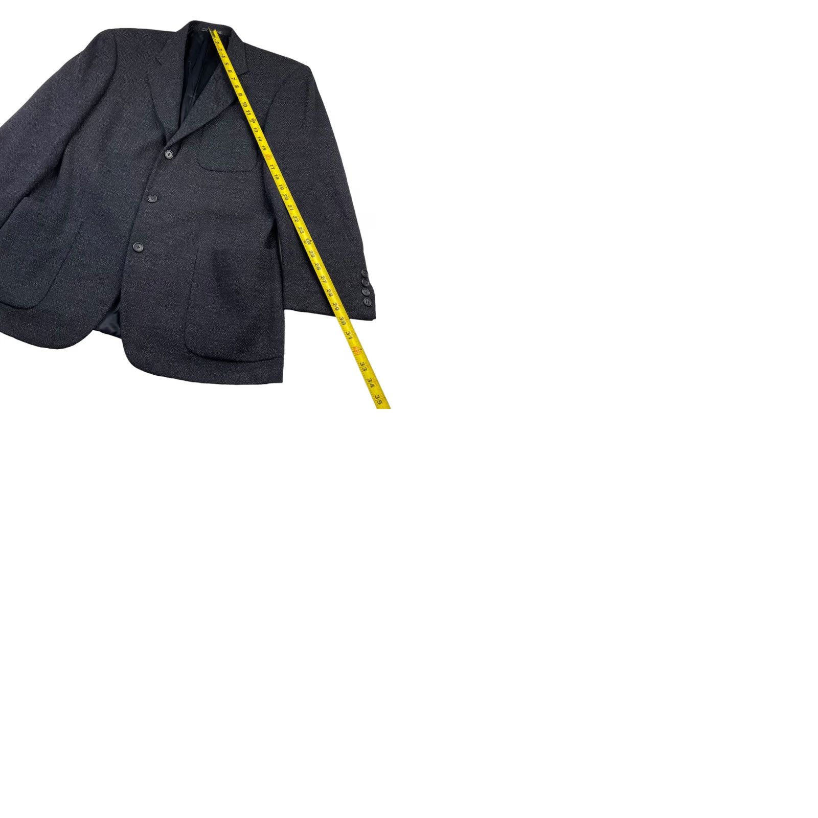 Corneliani Corneliani Blazer Shirt Navy 3-Button Unlined Tweed Wool/Nylon Blend 38R US 48 EU Men Italy Size 38R - 9 Thumbnail