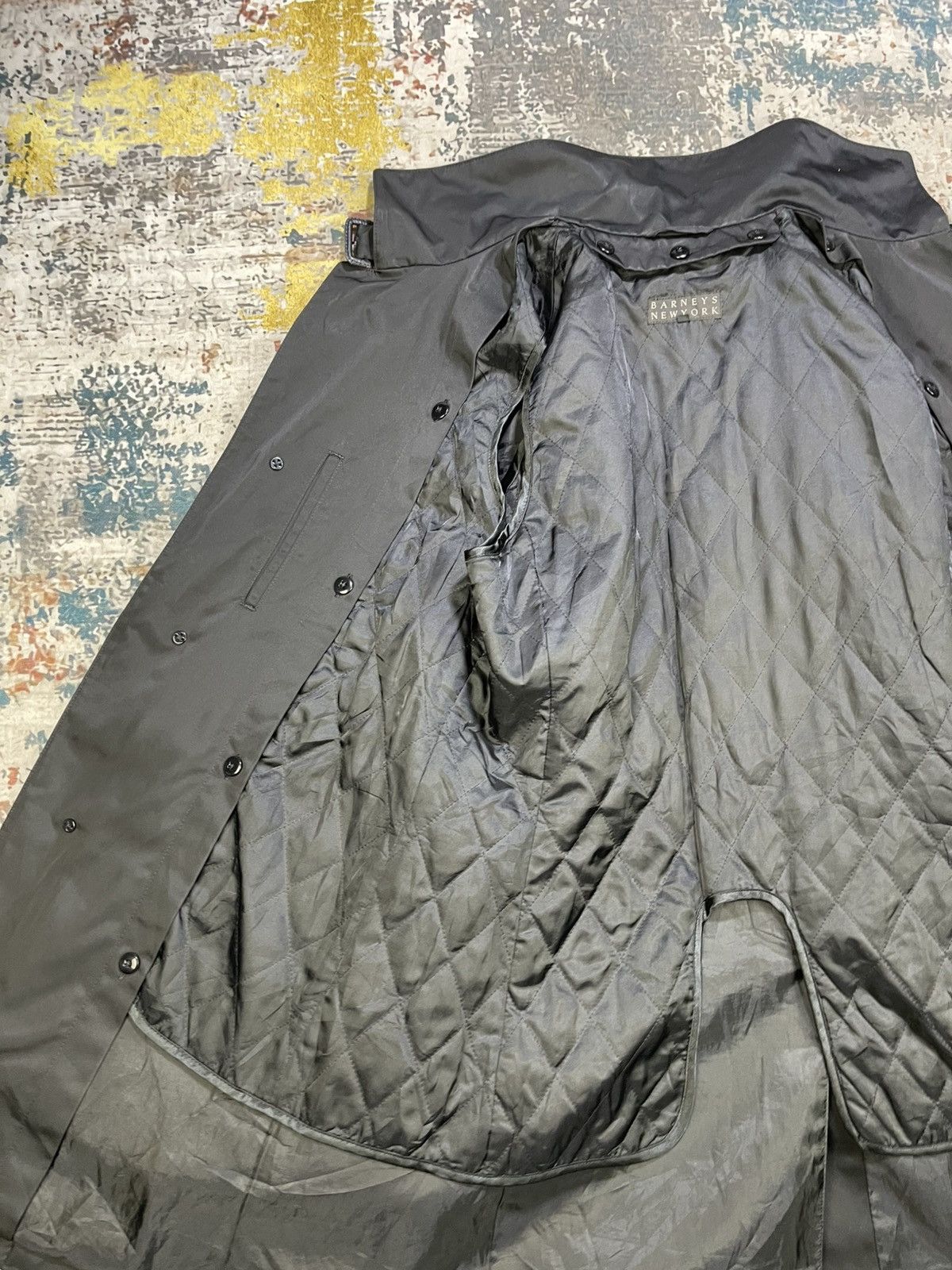 Barneys New York Berneys New York Mafia Black Belted Trench Coat Size US M / EU 48-50 / 2 - 9 Thumbnail