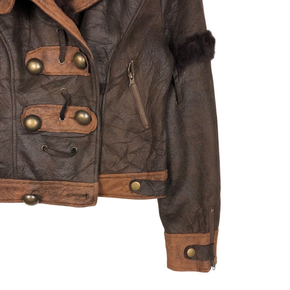 Japanese Brand 📌Cropped Biker Soft Leather Jacket Mian Deng Issey Miyake Size US L / EU 52-54 / 3 - 6 Thumbnail