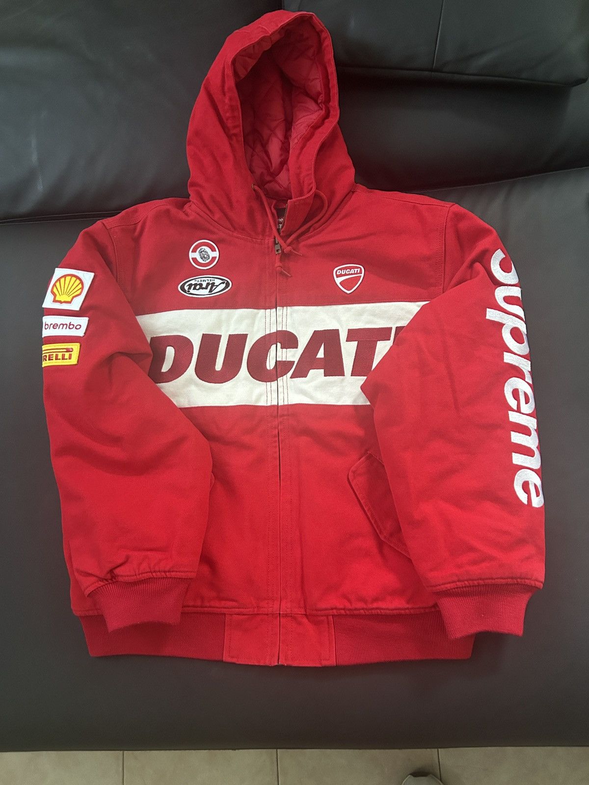 Supreme Supreme Ducati hooded racing work jacket red | Grailed