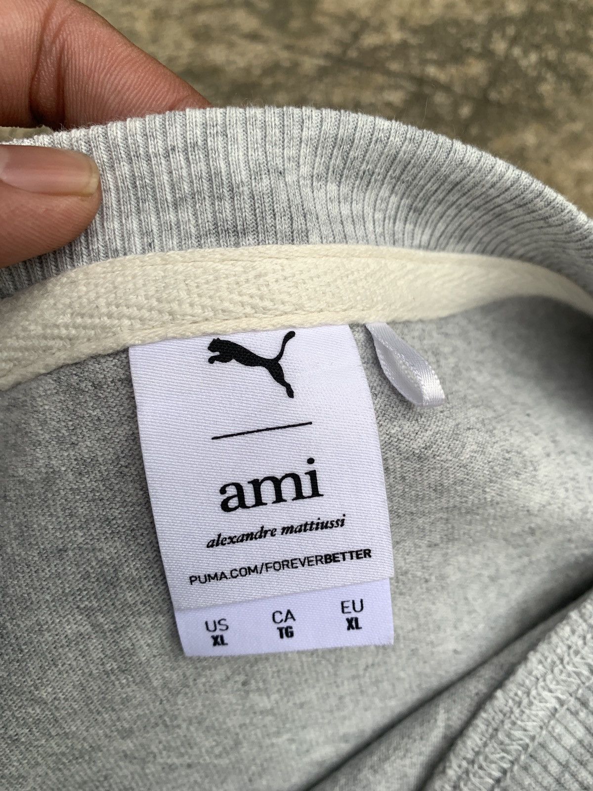 AMI × Puma Puma x AMI Light Grey Embroidery Logo Shortsleeve Tee Size US XL / EU 56 / 4 - 5 Thumbnail