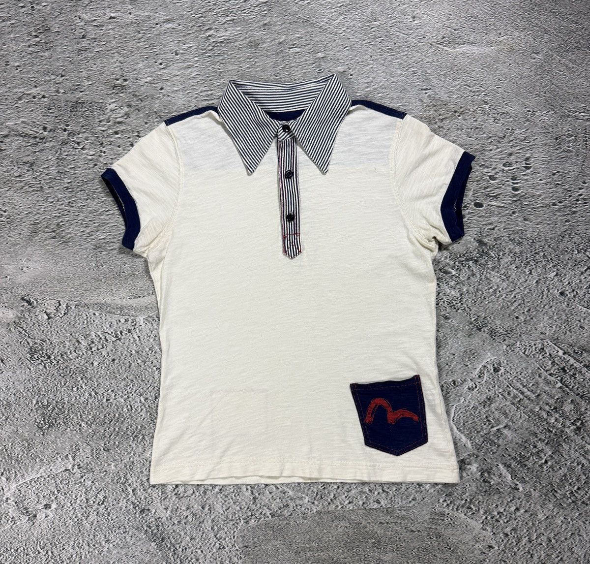 Evisu Evisu polo T-shirt big logo white Y2K Size M / US 6-8 / IT 42-44 - 1 Thumbnail