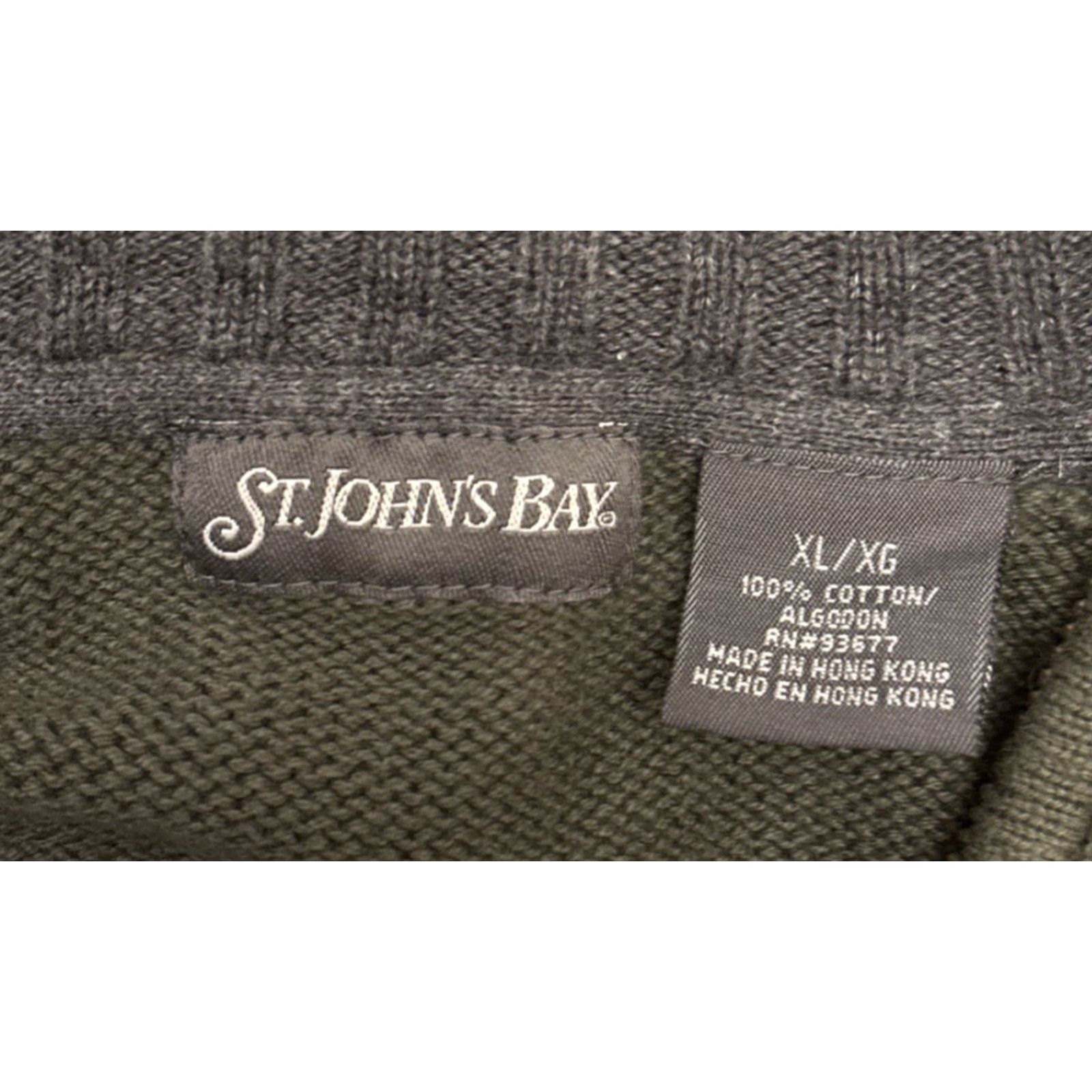 Vintage St. Johns Bay 1/4 Zip Sweater Green Pullover Cotton Mens XL Mock Neck 2244 Size US XL / EU 56 / 4 - 6 Thumbnail