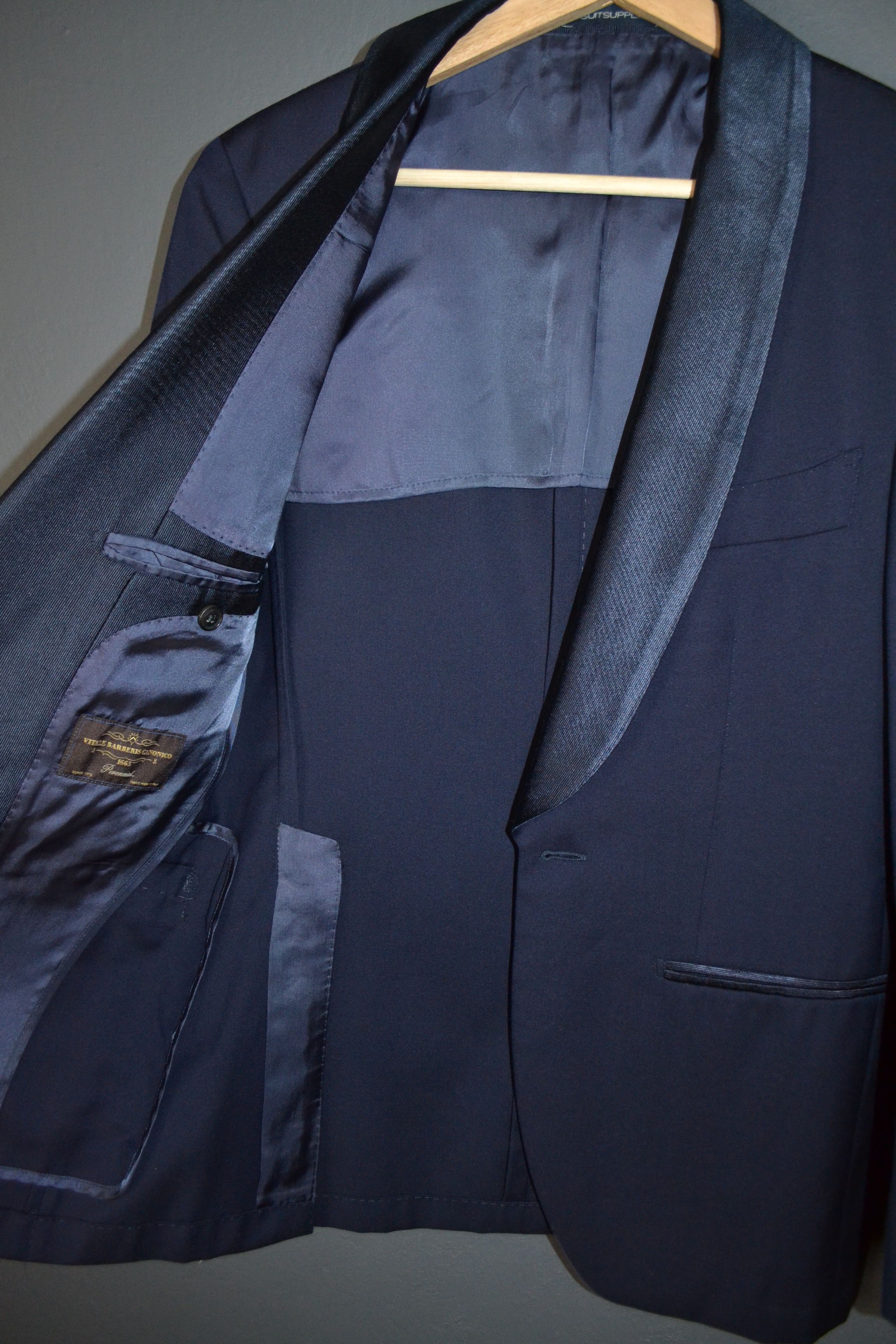 Suitsupply SUITSUPPLY Havana Shawl Int Slim Cut Blazer 36S Tuxedo Navy Size 36S - 9 Thumbnail