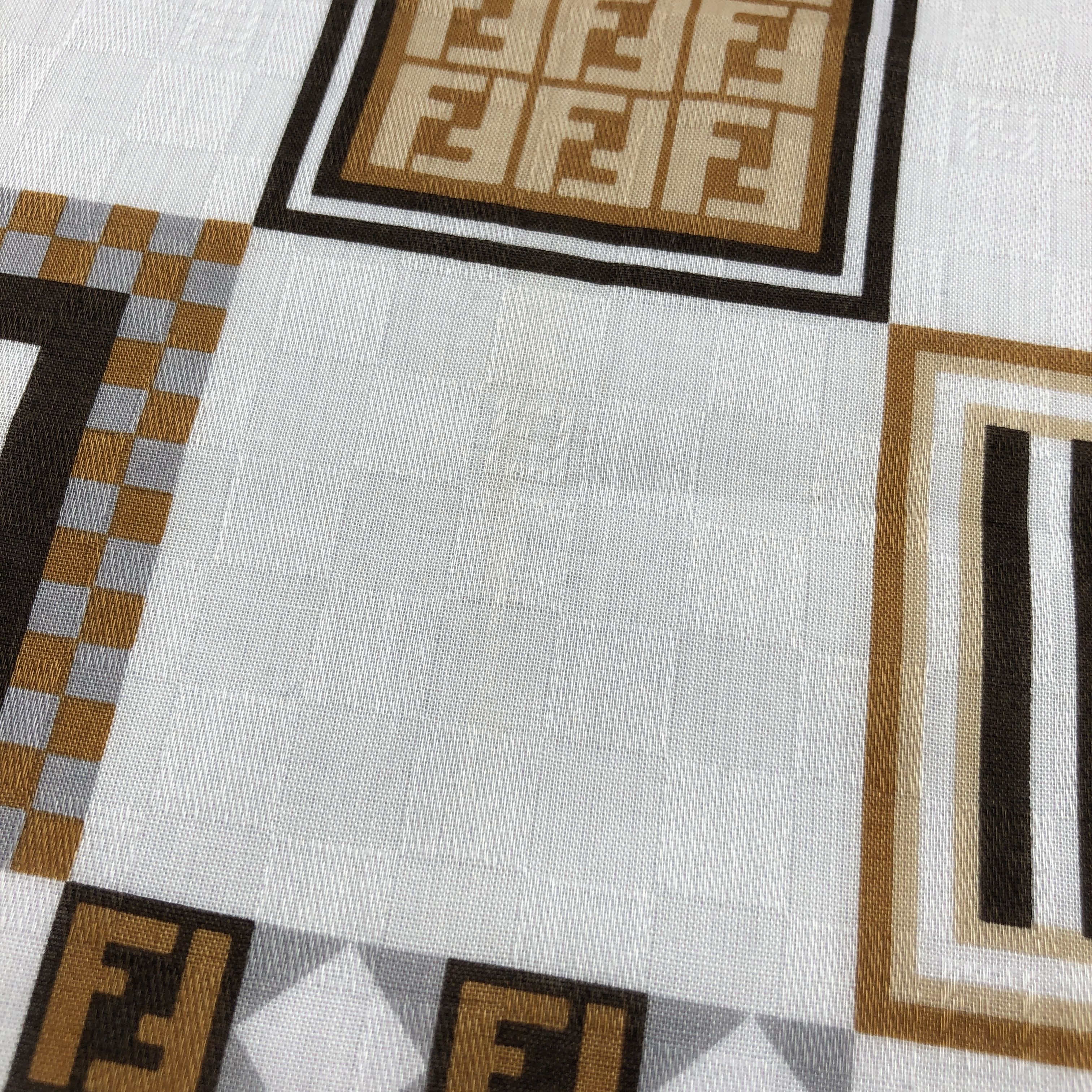 Japanese Brand Fendi Monogram FF Handkerchief Neckerchief Bandana H2998 Size ONE SIZE - 7 Thumbnail