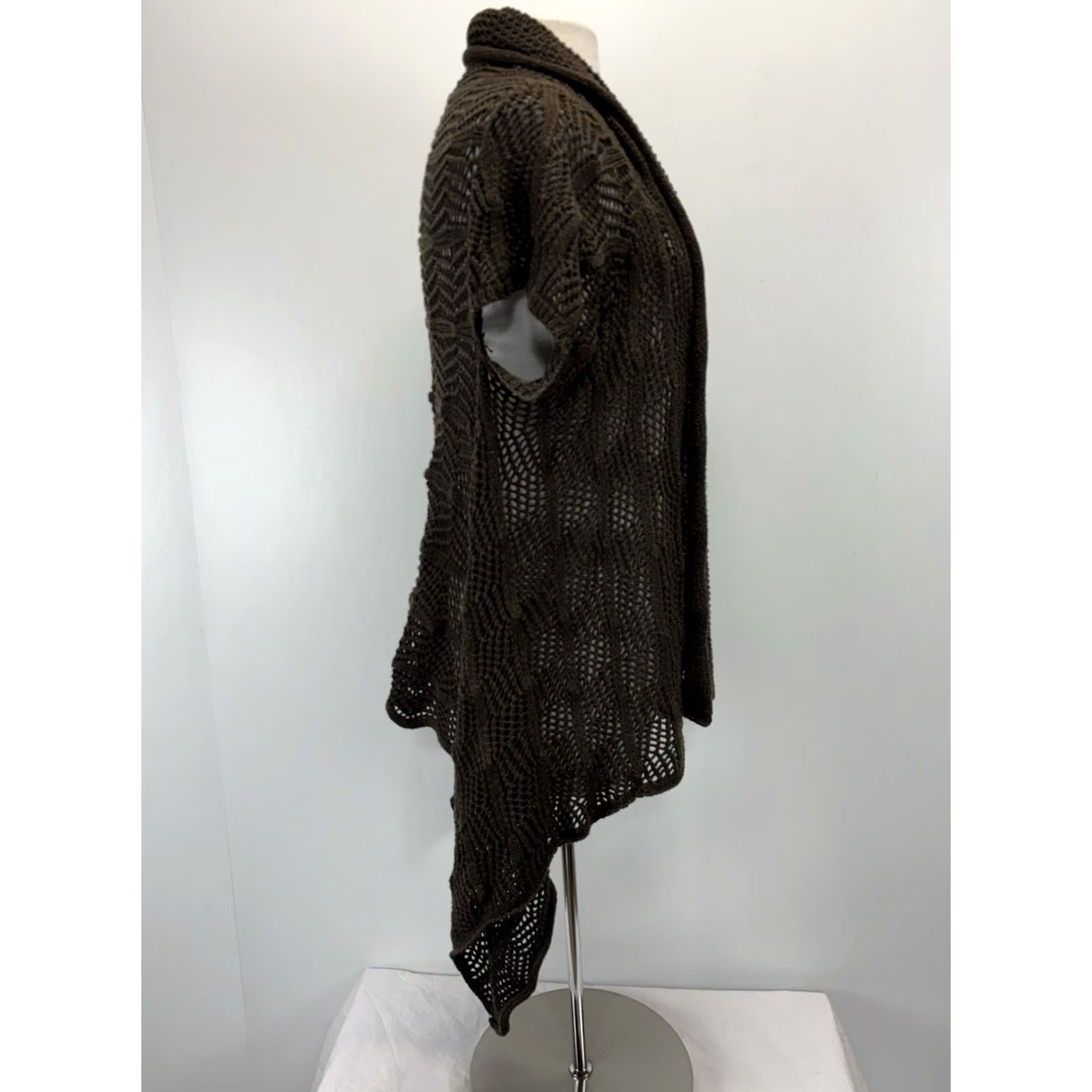 Vintage VINTAGE Jenny Crochet Cardigan Sweater Women’s L Chocolate Brown Pointelle Festival Bohemian 90s Y2K Shirt Womens Clothing Regular Size L Brown Size L / US 10 / IT 46 - 4 Thumbnail